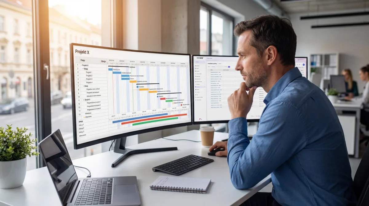 ERP systém s projektovým řízením a Ganttovým diagramem