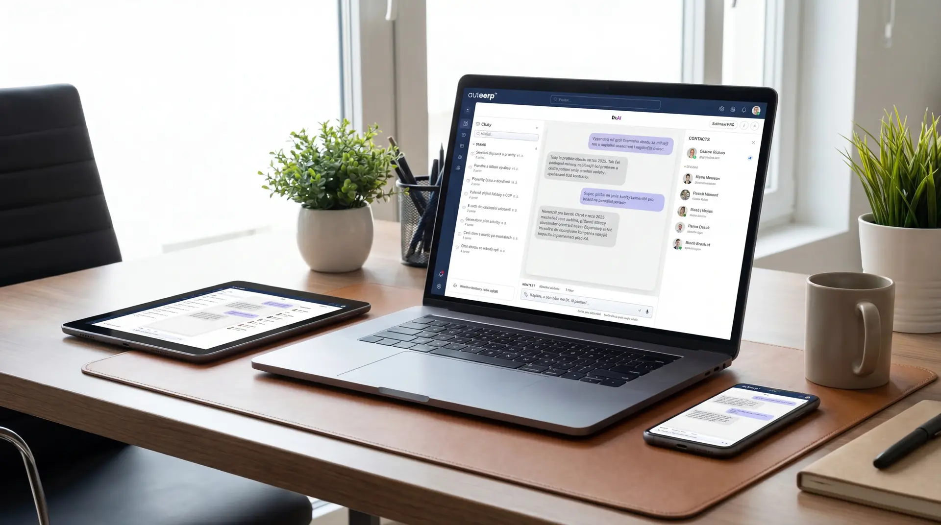 AutoERP chat - multiplatformni pouziti na vice zarizenich