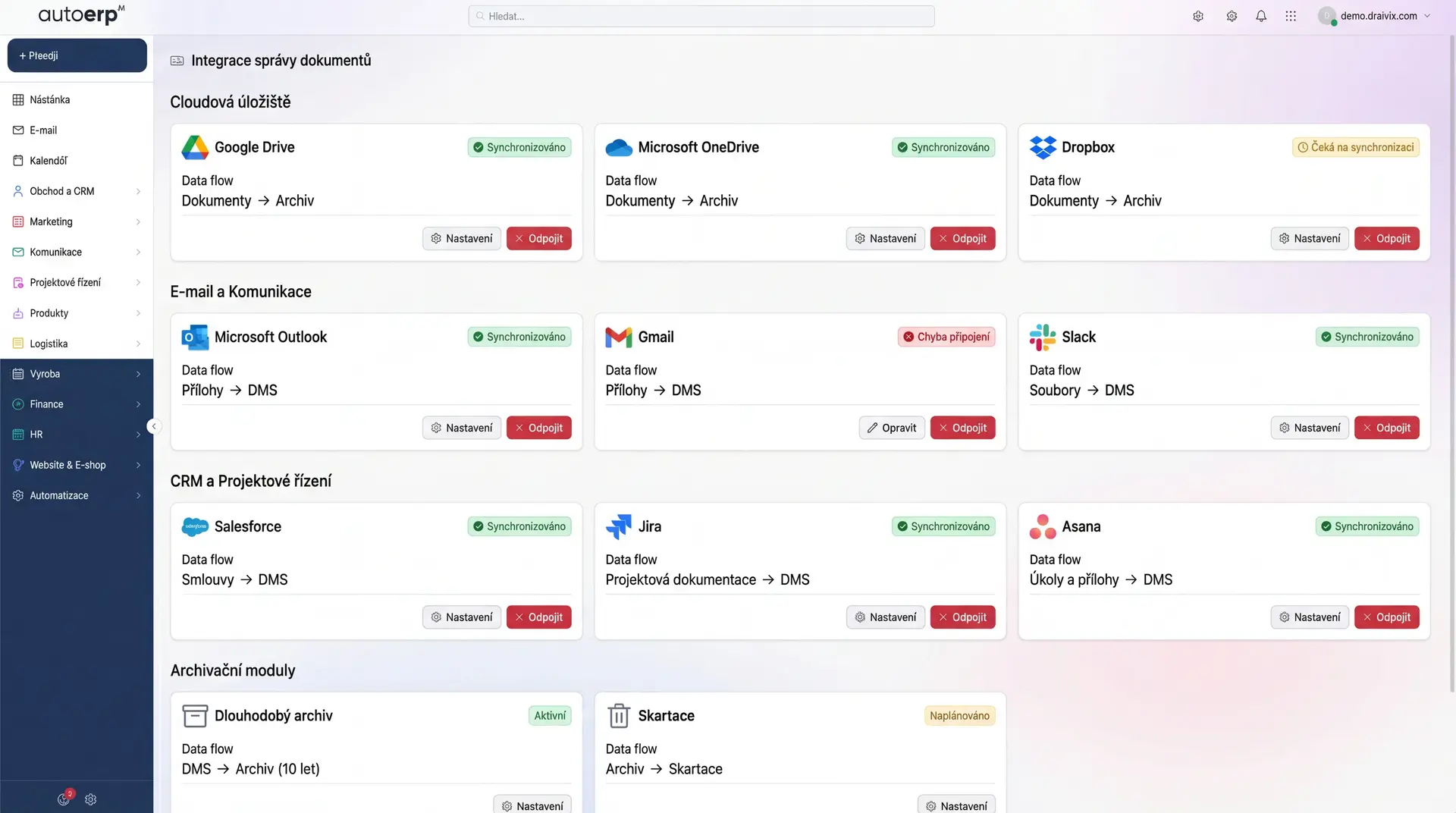AutoERP - integrace dokumentového systému
