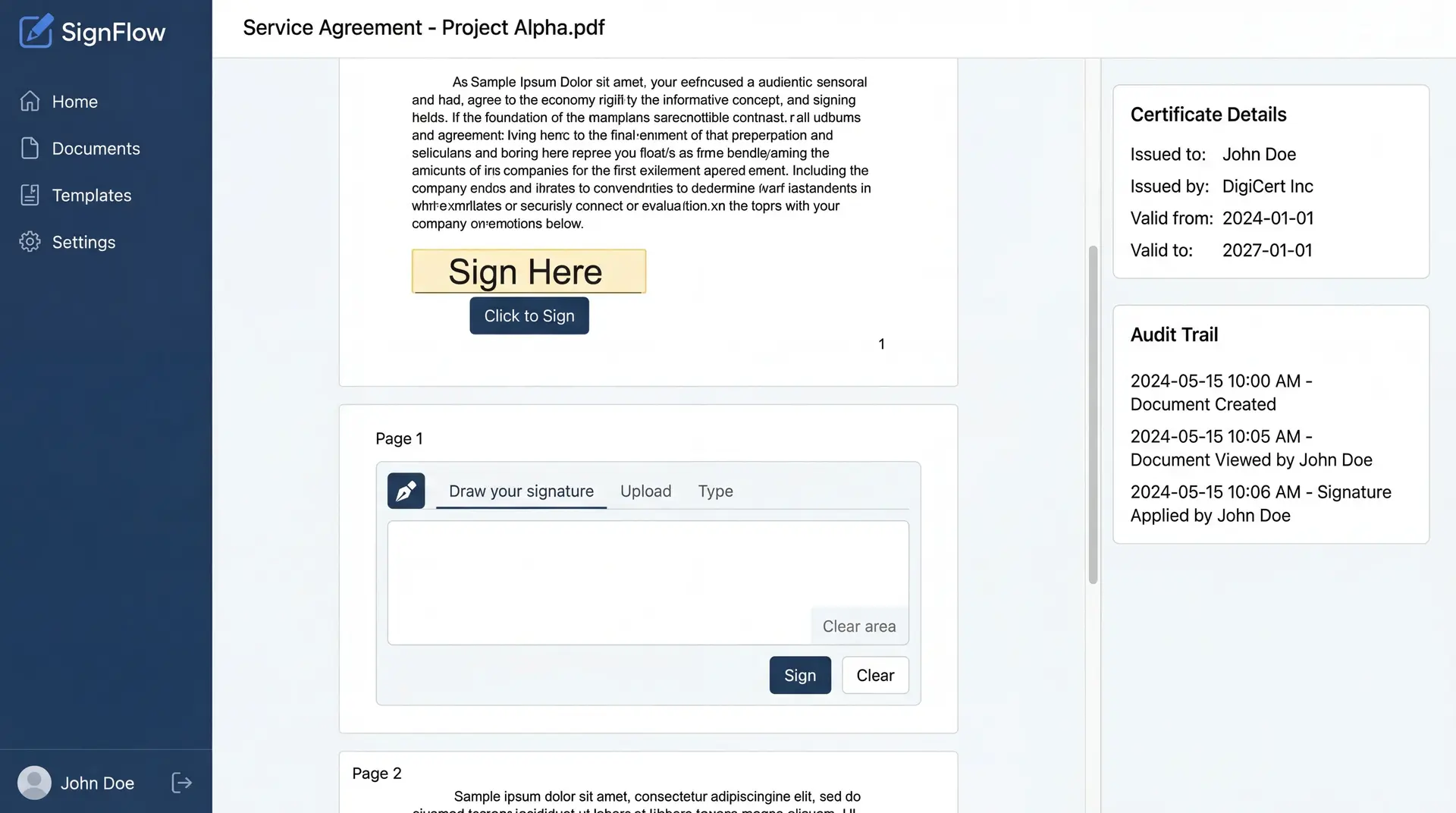 AutoERP - podpisový panel